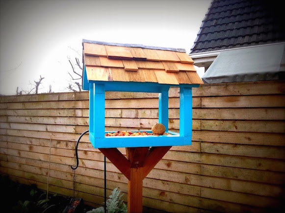 Our bird table was made from left over wood