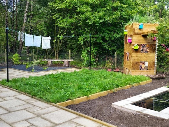 The new Jupiter Urban Wildlife Centre which Vialii designed features funky bug hotels as well as a pond and living walls