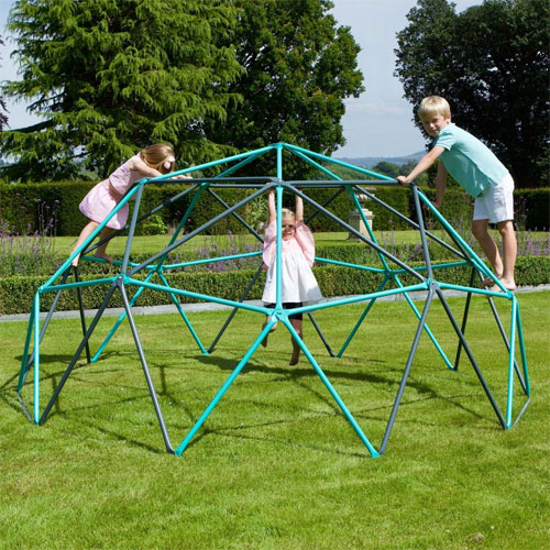 A geometric climbing frame is a cool way to keep the kids occupied