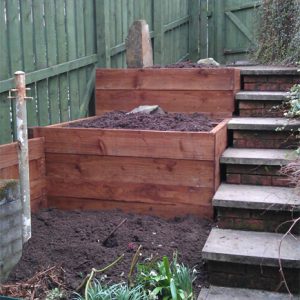 Solution:raised beds create terracing ready for planting