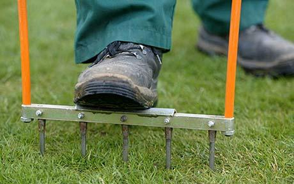 Aerating your lawn will help keep bogginess at bay
