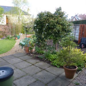 Before: with the removal of the garage, the garden badly needed tackling