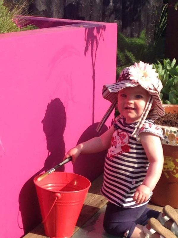 Tilda doing some water painting