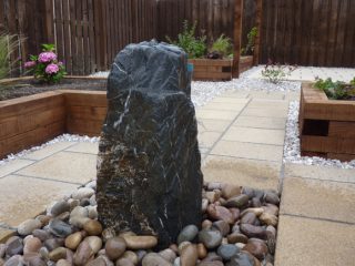 Standing stone water feature