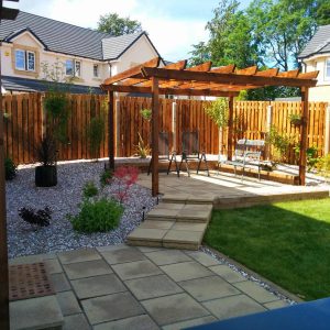 The new pergola provides height and privacy