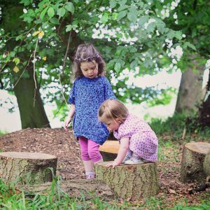 The girls had a wonderful time exploring the woods