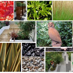 Our moodboard for a contemporary front garden