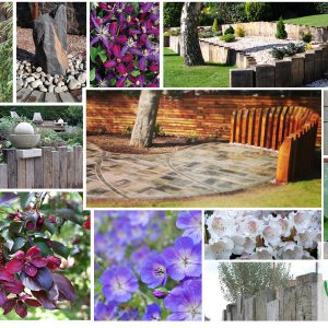 Our moodboard for a terraced garden