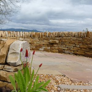 Beautiful stone was carefully selected for the dry stone walling