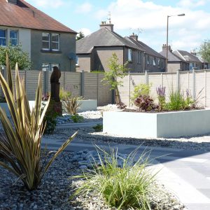 The raised beds add height to the garden and alternative planting areas