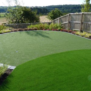 Two different kinds of artificial grass were required
