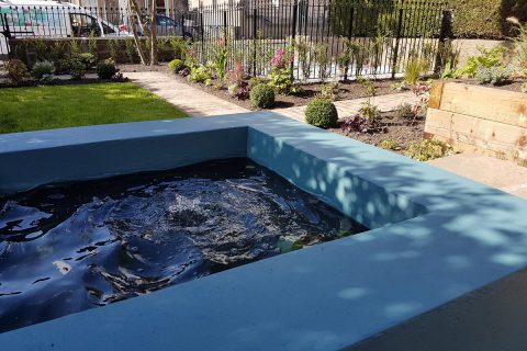 The new blue pond