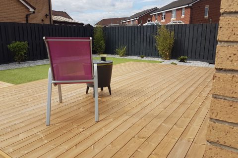 The new decking has plenty of space for the hot tub