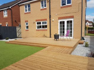 The new decking on various levels