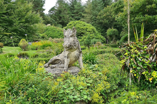 The Medici inspired wild boar sculptures are dotted around the gardens