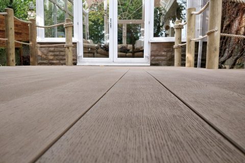 The composite decking is a low maintenance surface
