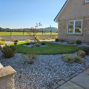 The new front garden is low maintenance and welcoming