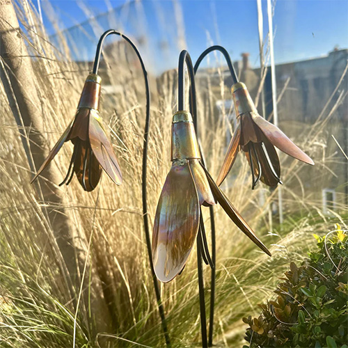 Copper Snowdrop Sculptures - Set of Three